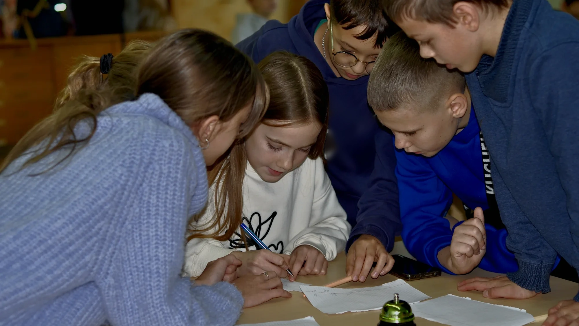 Pupils working together on a task during a lesson
